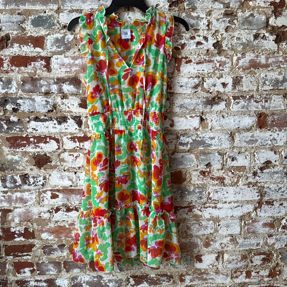 CAbi Floral Sleeveless V-Neck Sundress